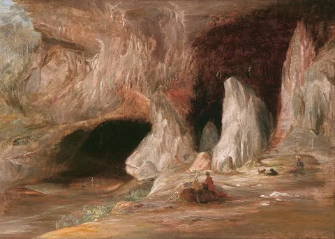 Conrad Martens, Stalagmite columns at the southern entrance of the Burrangalong Cavern