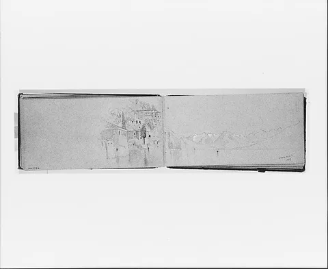 Jervis McEntee, Lake Como, May 1, 1869 (recto, from sketchbook)