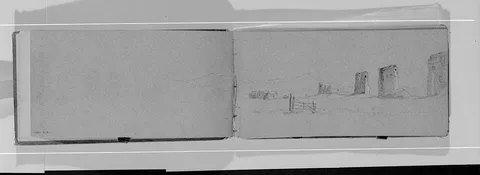 Jervis McEntee, Landscape with Ruins (from Sketchbook)