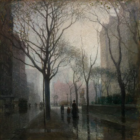 Paul Cornoyer, The Plaza after the Rain