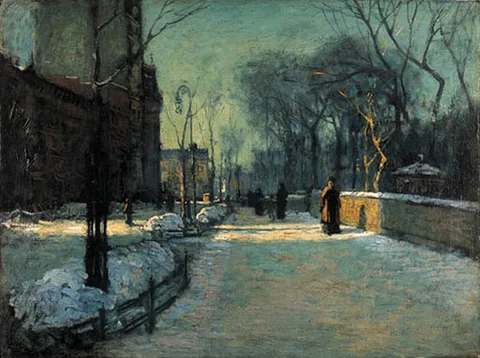 Paul Cornoyer, Winter twilight along Central Park