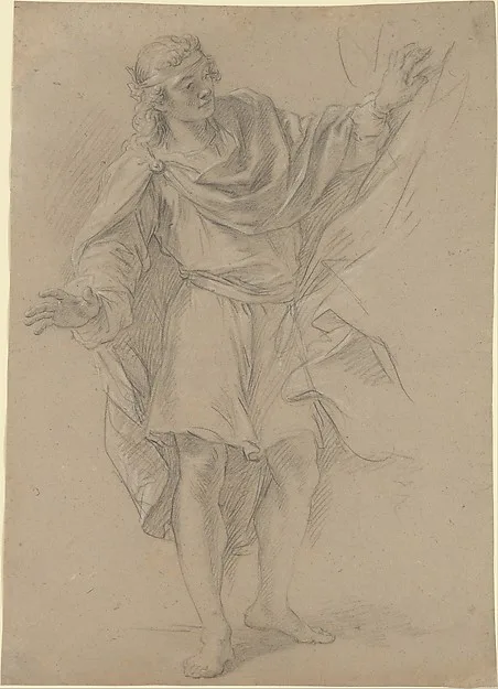 Étienne Parrocel, Man Pulling a Curtain Aside