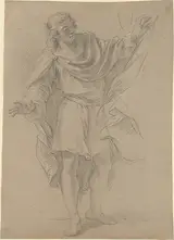 Étienne Parrocel, Man Pulling a Curtain Aside