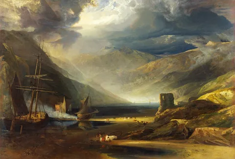 Copley Fielding, A Scene on the Coast, Merionethshire - Storm Passing Off