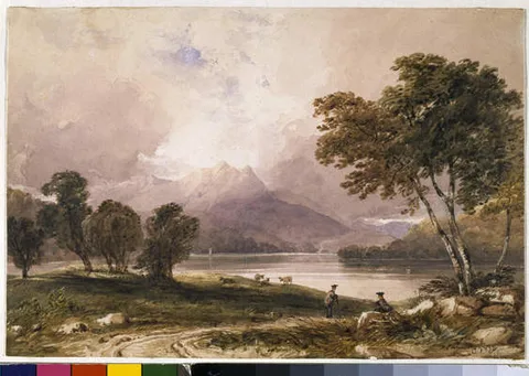 Copley Fielding, Scottish Loch With Mountains