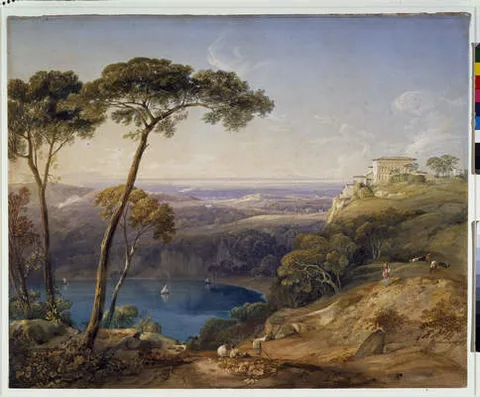 Copley Fielding, Lake Nemi with Pontine Marshes in the Background