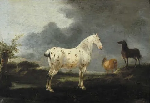Pieter Wouwerman, Landscape with a dapple grey horse