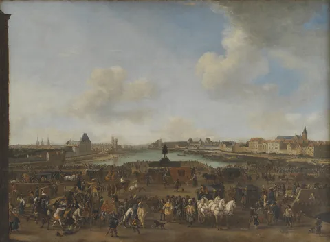 Pieter Wouwerman, View of Paris seen from the Place Dauphine