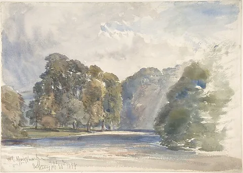 William Callow, On the Wharfe, Bolton Abbey