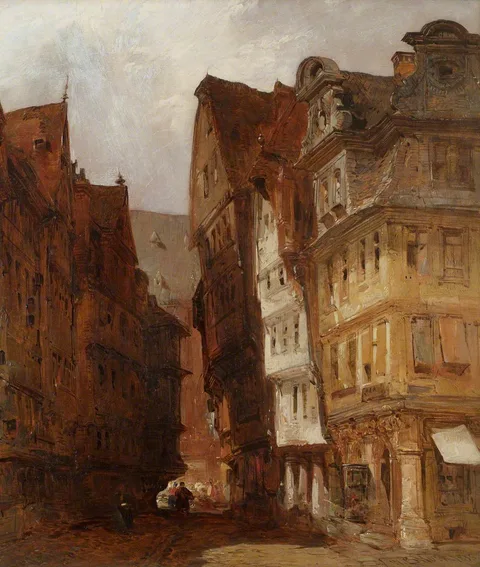 William Callow, A Street Scene in France