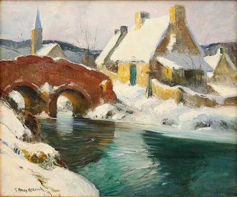 George Ames Aldrich, French Snow Scene