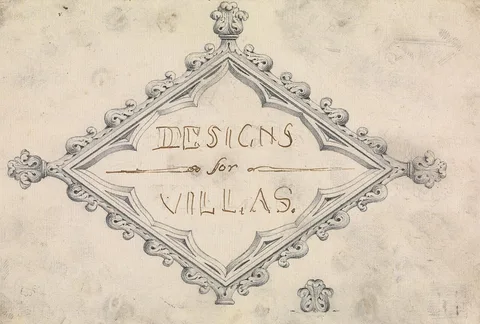 James Malton, Preparatory drawing for the Title page, "Designs for Villas" (A Collection of Designs for Rural Retreats)