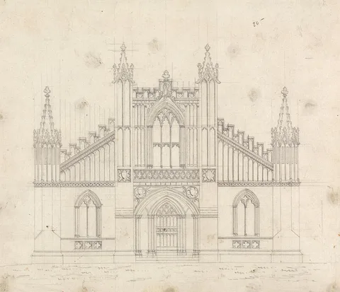 James Malton, Preparatory drawing for Design 11, Plate 9 of A Collection of Designs for Rural Retreats