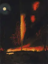 James Hamilton, Burning Oil Well at Night, near Rouseville, Pennsylvania