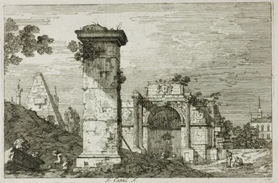 Canaletto, Landscape with Ruined Monuments, from Vedute