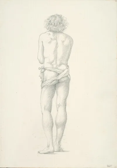 Edward Burne-Jones, Back View of Standing Male Nude
