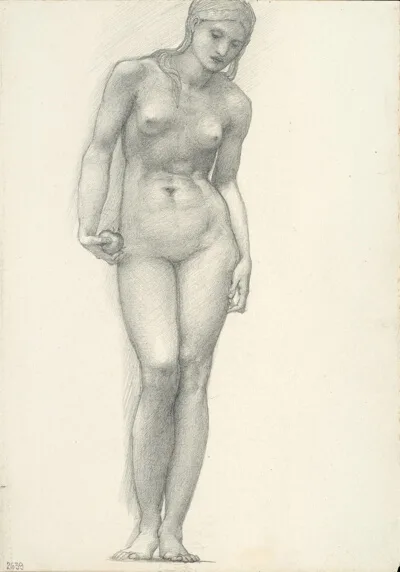 Edward Burne-Jones, Venus with Golden Apple in Right Hand, for the Troy Triptych (sketchbook #2639)