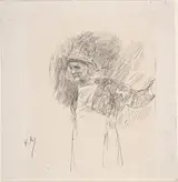 Félicien Rops, The Old Flemish Woman (La Vieille Flamande)