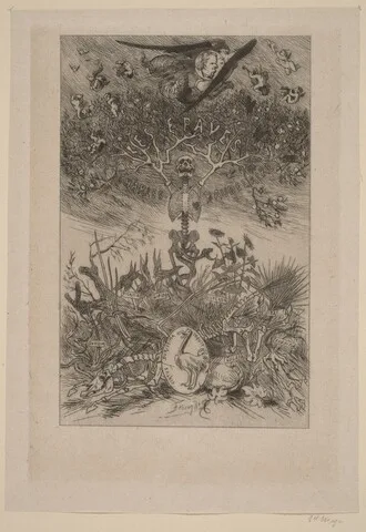 Félicien Rops, Frontispiece: The Waifs (Les Epaves)