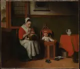 Nicolaes Maes, The Lacemaker