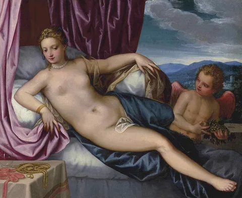 Hans Rottenhammer, Venus reclining with Cupid