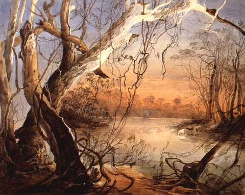 Karl Bodmer, Confluence of the Fox River and the Wabash in Indiana.