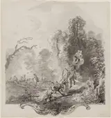 Jean-Pierre Norblin de La Gourdaine, Fête Champêtre with a  Seesaw (La Bascule)