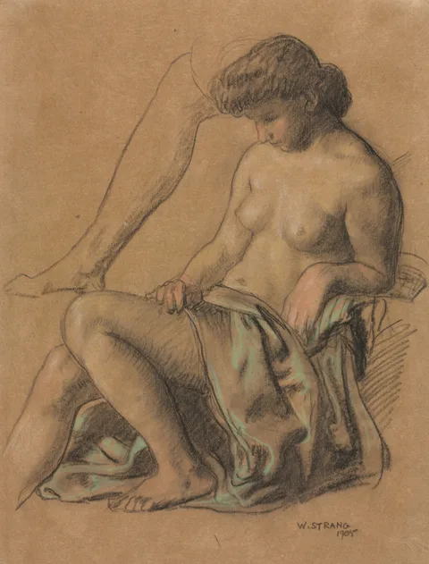 William Strang, Draped Figure Seated