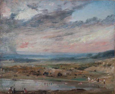 John Constable, Hampstead Heath, with Pond and Bathers