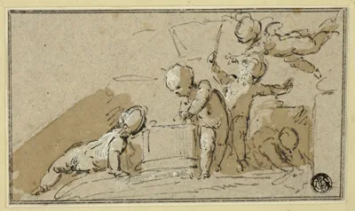 Jacob de Wit, Five Putti at Play