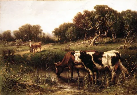 Carleton Wiggins, Cattle in a Pool