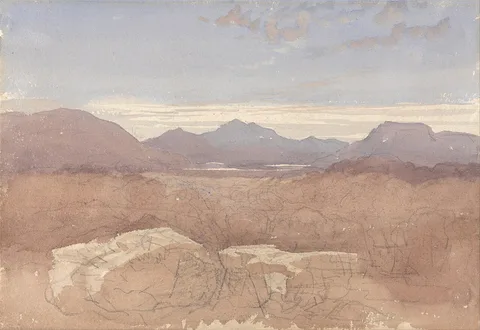 David Cox, A Mountainous View, North Wales