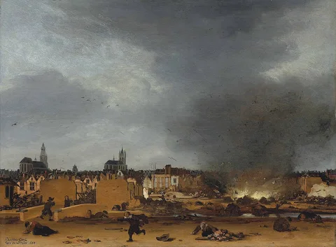 Egbert van der Poel, View of Delft with the explosion of the gunpowder warehouse on 12 October 1654
