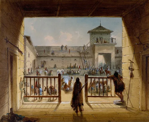 Alfred Jacob Miller, Interior of Fort Laramie