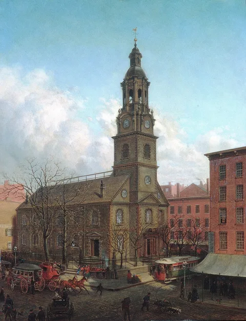 Edward Lamson Henry, The North Dutch Church, Fulton and William Streets, New York