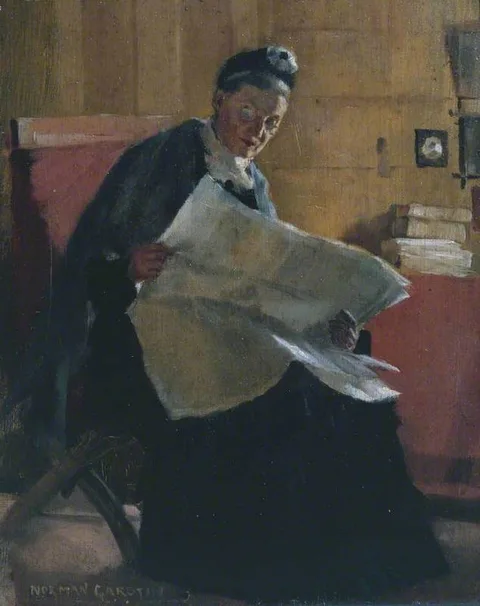 Norman Garstin, A Woman Reading a Newspaper