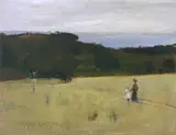 Norman Garstin, Mount’s Bay and Tolcarne from Trewidden Farm Footpath with Alethea and her Mother