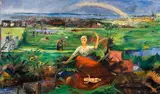Alfred Partikel, Landscape with rainbow