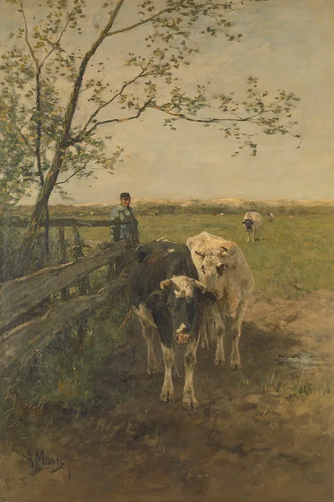 Anton Mauve, The milking corner.