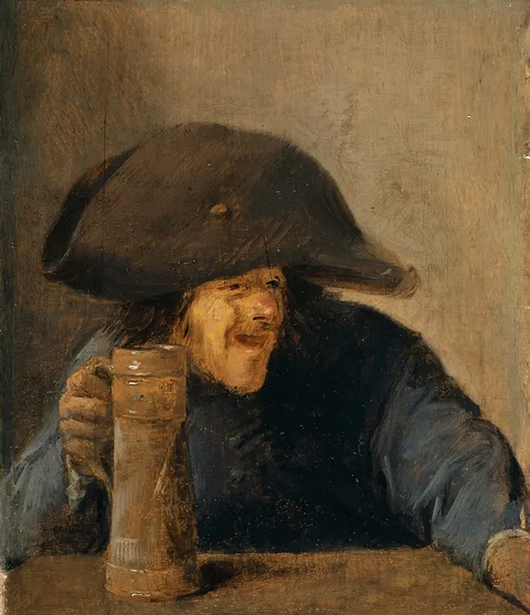 Adriaen Brouwer, Peasant with Bicorne and Tankard