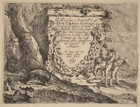 Jan Fyt, Title Page: Pedestal and a Pair of Dogs