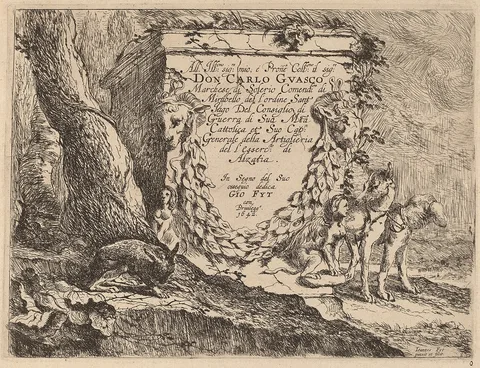 Jan Fyt, Title Page: Pedestal and a Pair of Dogs