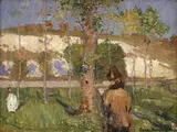 John Peter Russell, Madame Sisley on the banks of the Loing at Moret