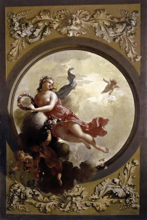 Adriaen van der Werff, Flora with Putti Strewing Flowers