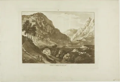 Paul Sandby, Pont-Aber-Glassin, plate seven from Twelve Views in Wales