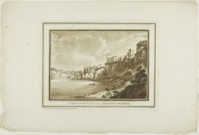 Paul Sandby, Chepstow Castle in Monmouth Shire, plate one from Twelve Views in South Wales