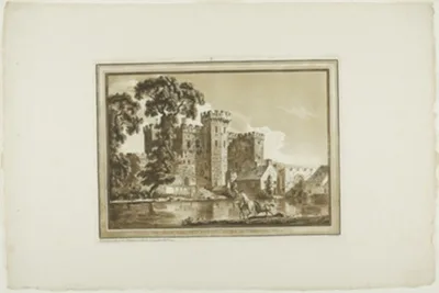 Paul Sandby, The South Gate of Cardiff Castle in Glamorgan Shire, plate two from Twelve Views in South Wales