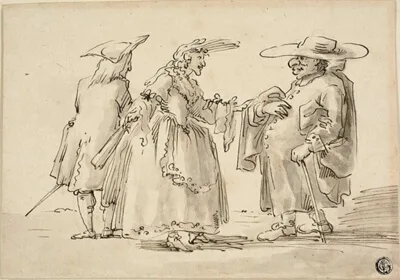Marco Ricci, Caricatures of Two Men and a Woman