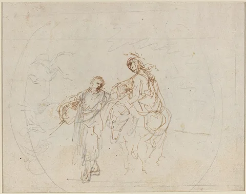Stefano della Bella, The Flight into Egypt [verso]
