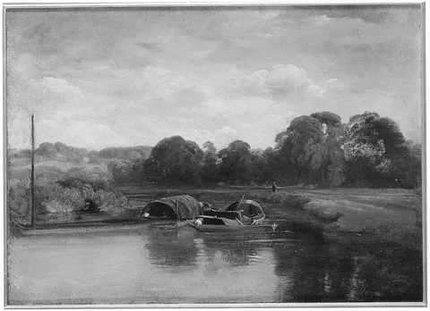Peter De Wint, Barges on a River